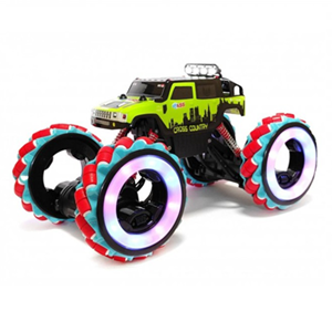 اسباب بازی ماشین کنترلی شارژی آفرود جیپ سبز با دو کنترل دستی و دستبندی Off-Road RC Car Drift Wheels مقیاس 1:10_اسباب بازی ماشین کنترلی